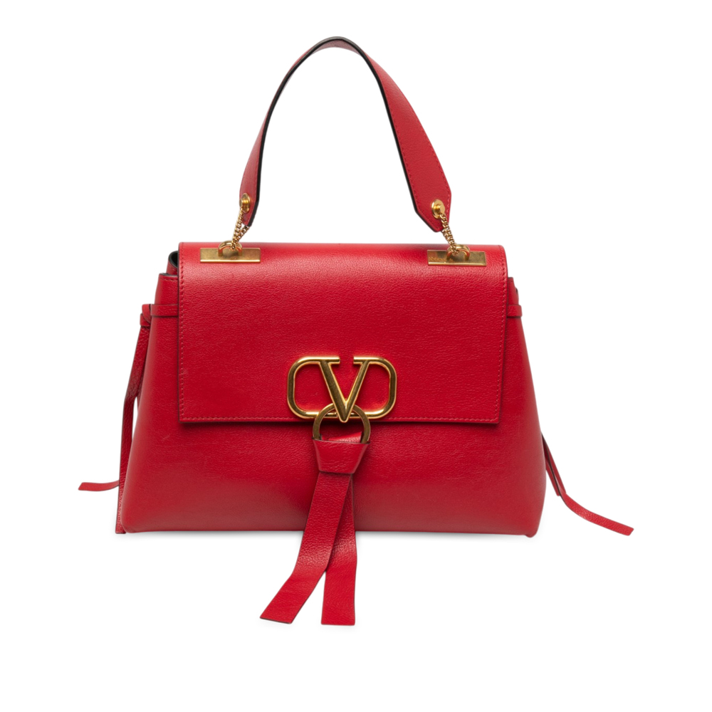 Pre-Loved Valentino Medium Grained Calfskin VRing Top Handle Bag